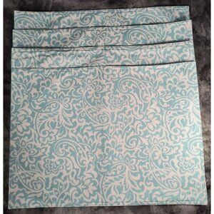 Tommy Hilfiger Turquoise & White Paisley Patterned Cloth Placemats 4-Pack